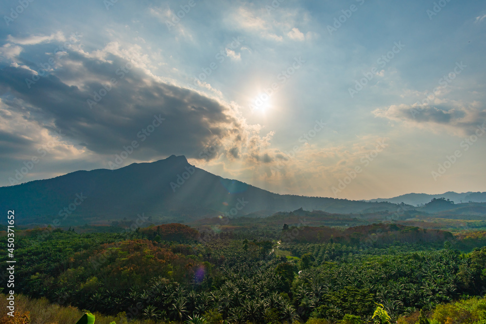 Fototapeta premium sunset in the mountains