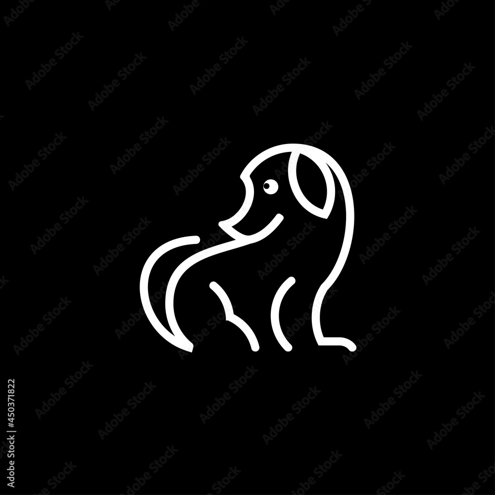 Obraz premium Dog logo design vector illustration, abstract dog logo design template vector image, dog line drawing logo