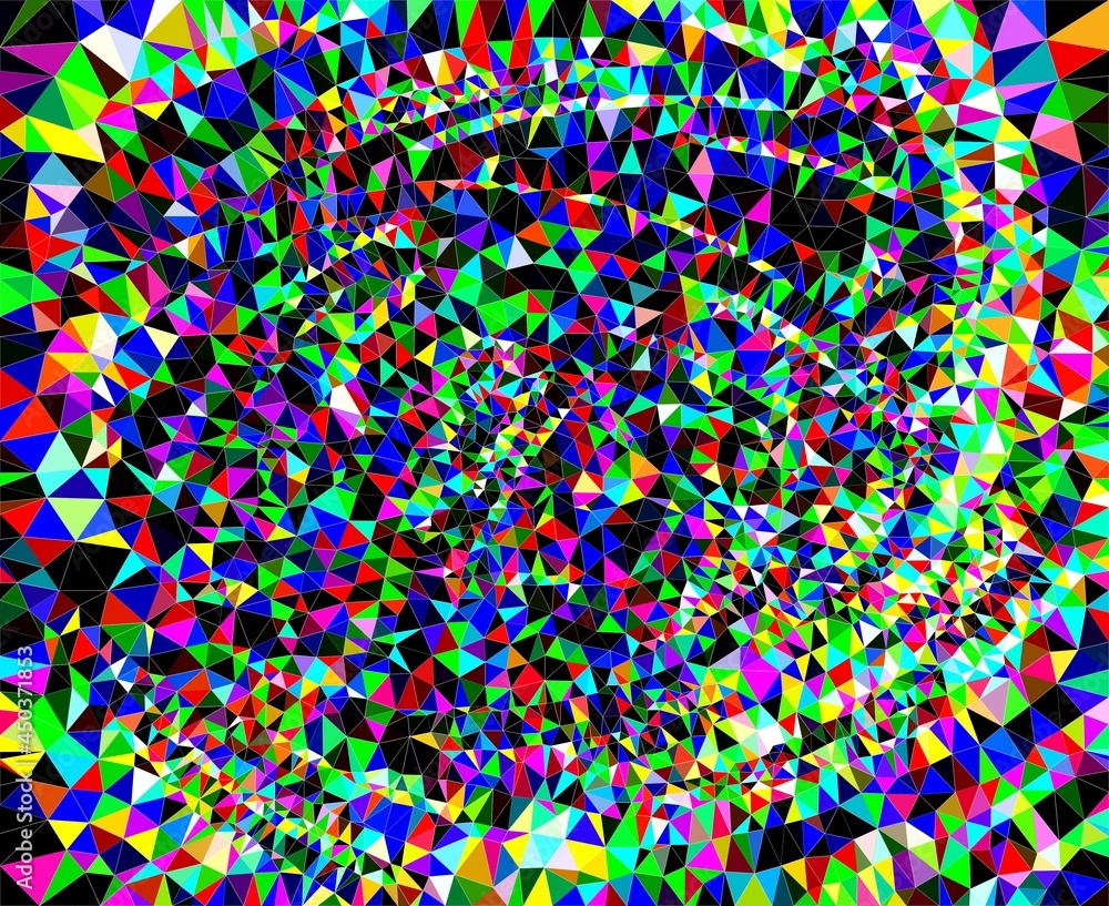 Obraz premium Endless Triangles Circle Background Multicolor Illustration Abstract