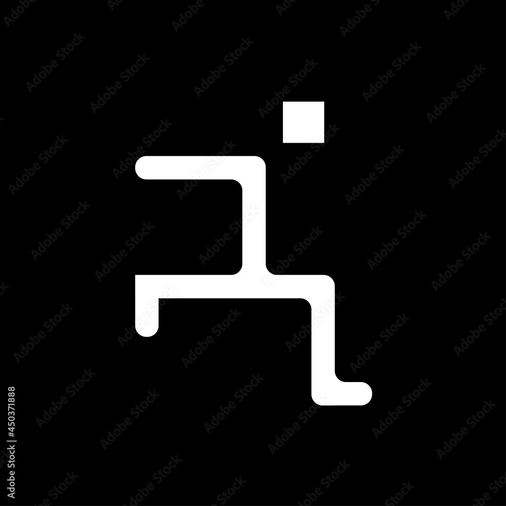 Thin line running man icon abstract Thin line running man icon abstract