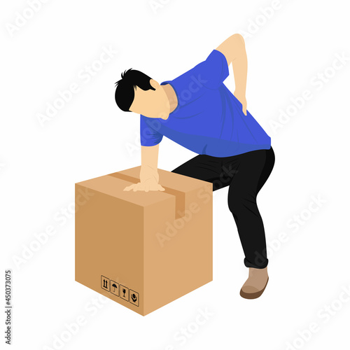 Backache worker illustration vector graphics