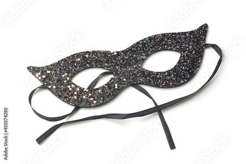 Black and gold glitter masquerade eye mask