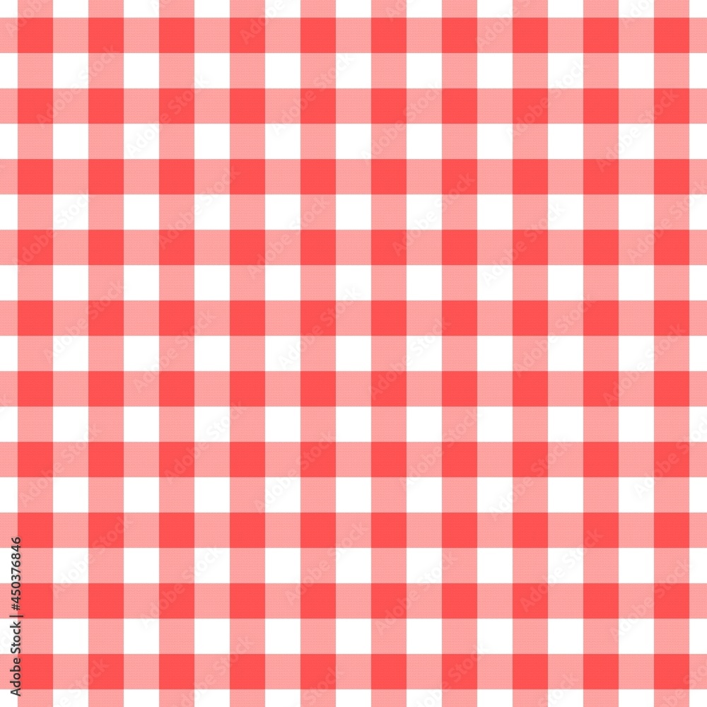 Seamless Red and White Checkered Picnic Table Fabric Pattern Background Seamless Red and White Checkered Picnic Table Fabric Pattern Background
