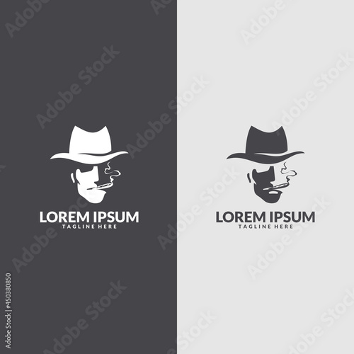 Spy detective logo design template. py icon. Vintage label. Private detective logo. Vector illustration.