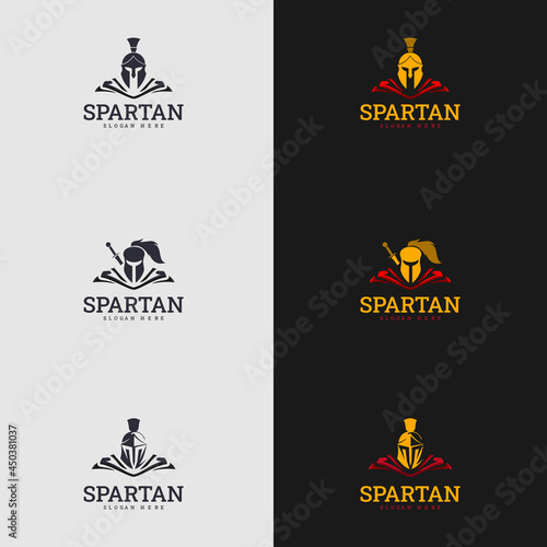 spartan logo icon designs vector. suitable for company logo, print, digital, icon, apps, and other marketing material purpose. spartan logo set