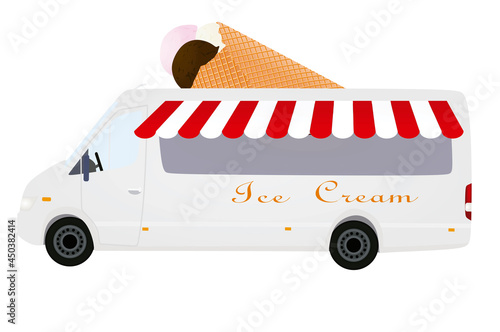 Ice cream truck. vector illustration