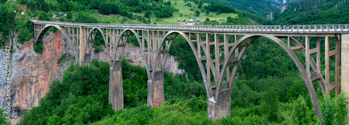 Panoramic view of the Djurdjevic bridge over the Tara river, Montenegro. photo