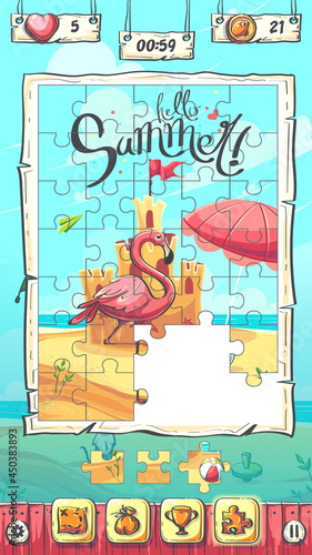 Hello Summer the puzzle plaing screen image