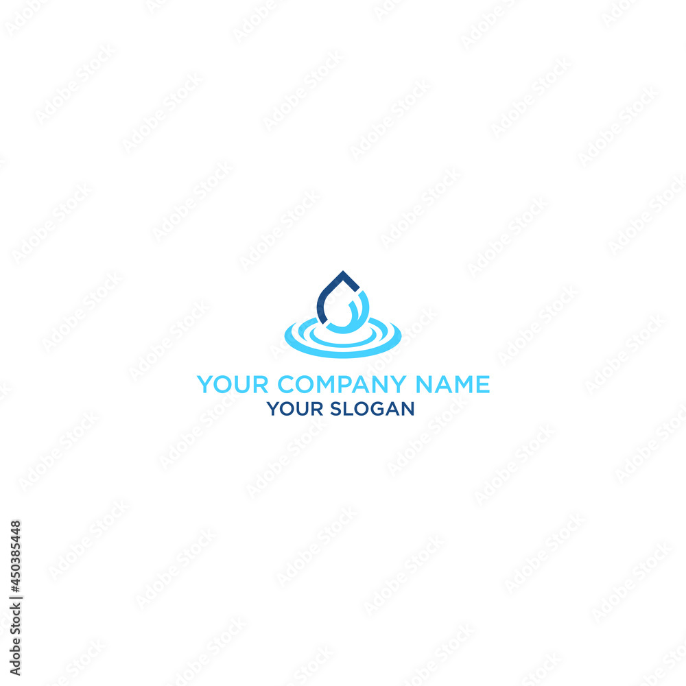 YC Letter Logo Design with Water Effect and Blue Vector Illustration. F-branded company template.