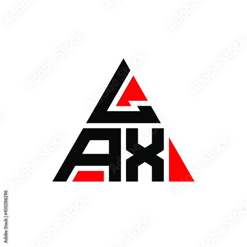 LAX triangle letter logo design with triangle shape. LAX triangle logo design monogram. LAX triangle vector logo template with red color. LAX triangular logo Simple, Elegant, and Luxurious Logo. LAX 