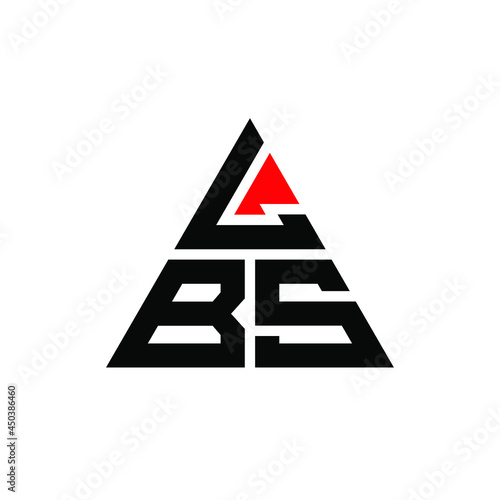 LBS triangle letter logo design with triangle shape. LBS triangle logo design monogram. LBS triangle vector logo template with red color. LBS triangular logo Simple, Elegant, and Luxurious Logo. LBS 