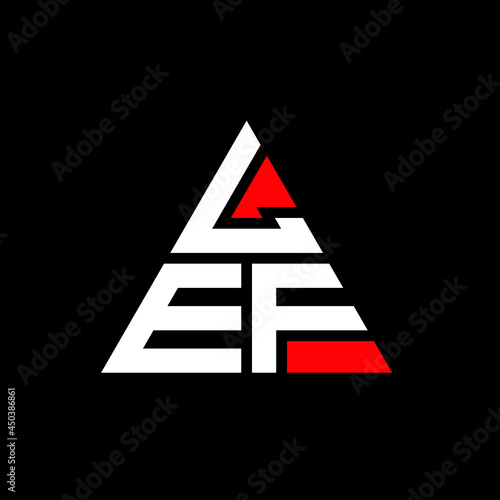 LEF triangle letter logo design with triangle shape. LEF triangle logo design monogram. LEF triangle vector logo template with red color. LEF triangular logo Simple, Elegant, and Luxurious Logo. LEF 