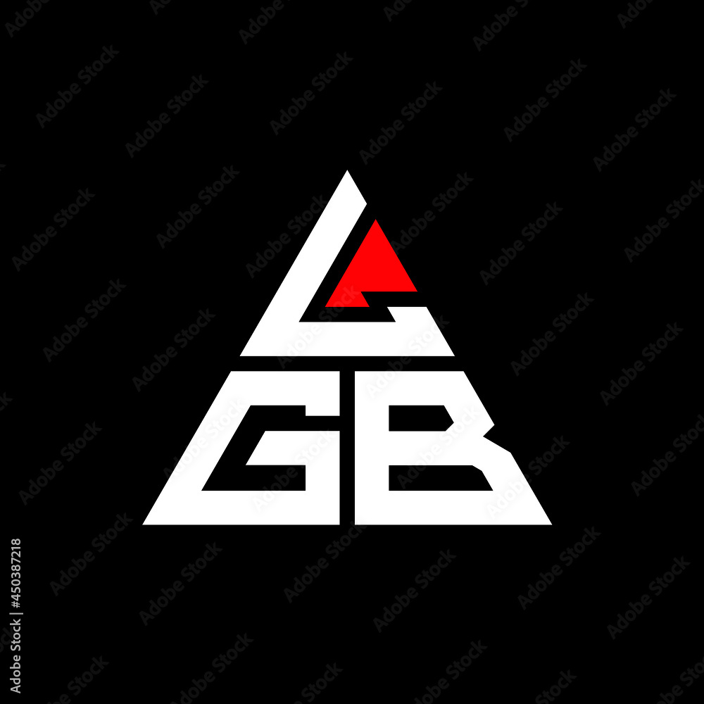 LGB triangle letter logo design with triangle shape. LGB triangle logo