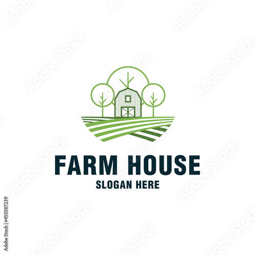 Farm house logo template on modern style