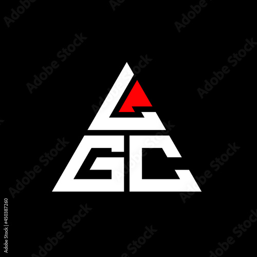 LGC triangle letter logo design with triangle shape. LGC triangle logo design monogram. LGC triangle vector logo template with red color. LGC triangular logo Simple, Elegant, and Luxurious Logo. LGC  photo