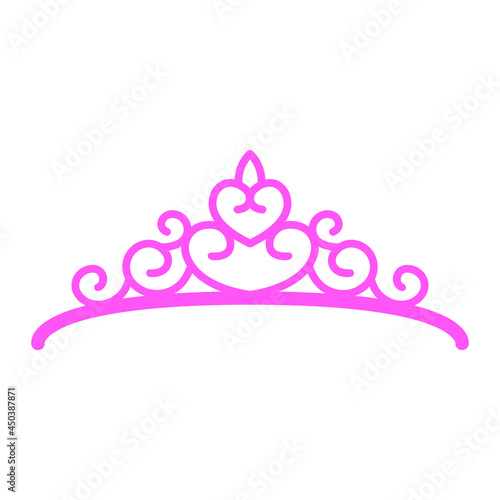 Tiara vector icon. Crown illustration symbol. princess sign. Queen logo.