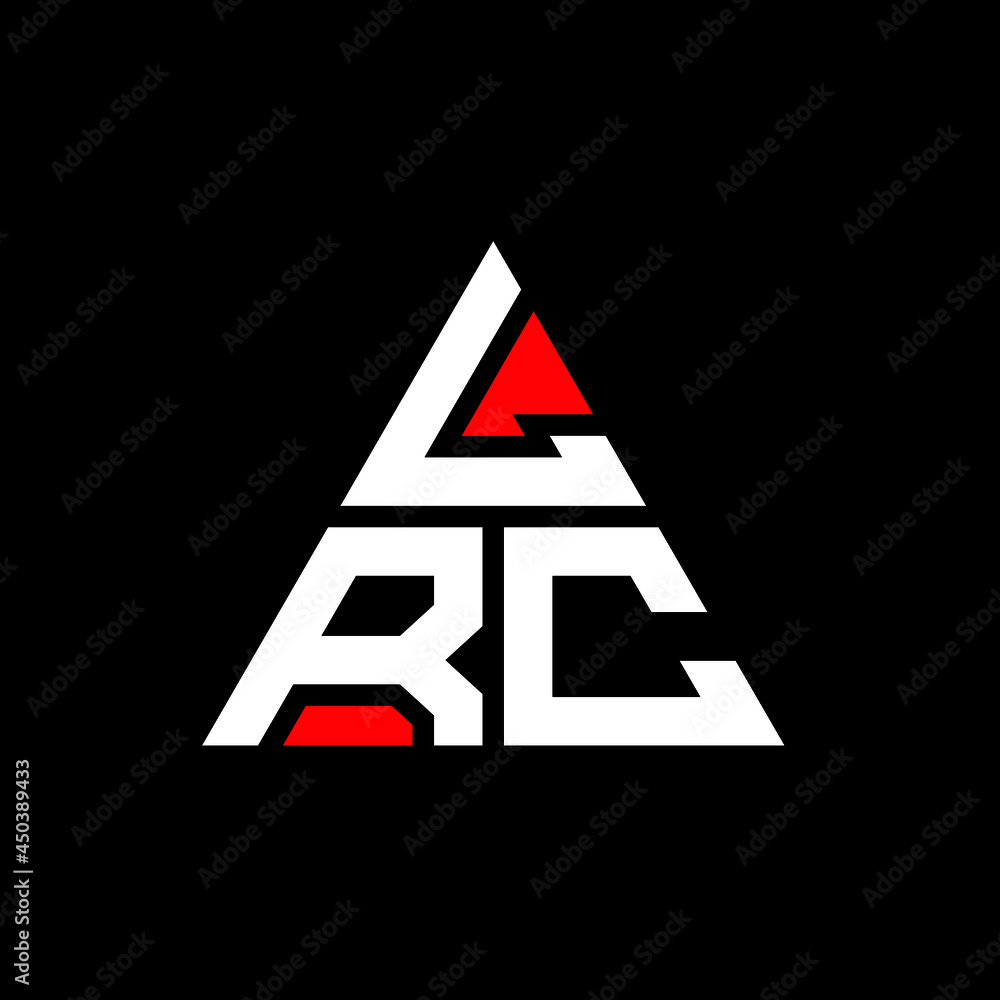 LRC triangle letter logo design with triangle shape. LRC triangle logo design monogram. LRC triangle vector logo template with red color. LRC triangular logo Simple, Elegant, and Luxurious Logo. LRC 