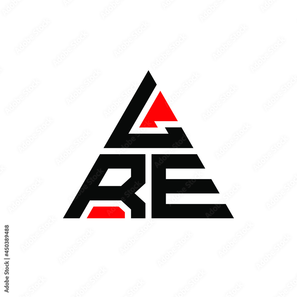 LRE triangle letter logo design with triangle shape. LRE triangle logo design monogram. LRE triangle vector logo template with red color. LRE triangular logo Simple, Elegant, and Luxurious Logo. LRE 