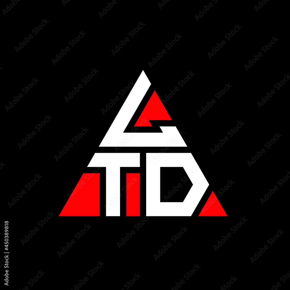 LTD triangle letter logo design with triangle shape. LTD triangle logo ...