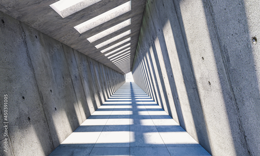 Fototapeta premium abstract architecture with passage and diagonal walls