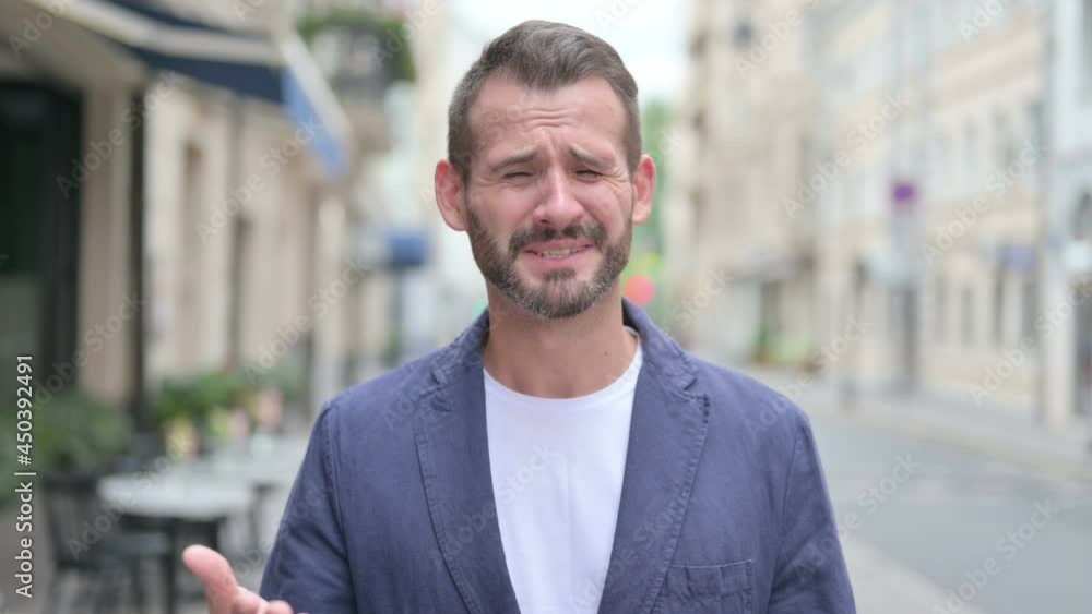 Outdoor Portrait of Upset Man Reacting to Failure, Outdoor Outdoor Portrait of Upset Man Reacting to Failure, Outdoor