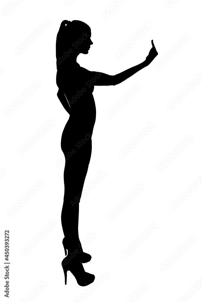 Female Silhouette Showing Middle Finger