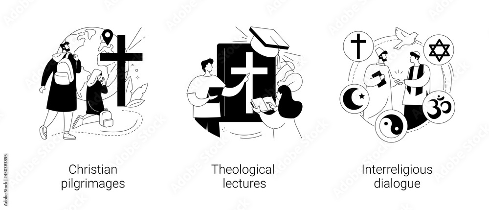 Doctrine of god abstract concept vector illustrations.