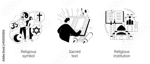 Religious practice abstract concept vector illustrations.