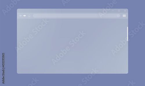 Translucent frosted glass internet browser window background. Ground glass web browser frame