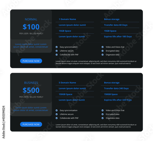 Simple Web Pricing Table