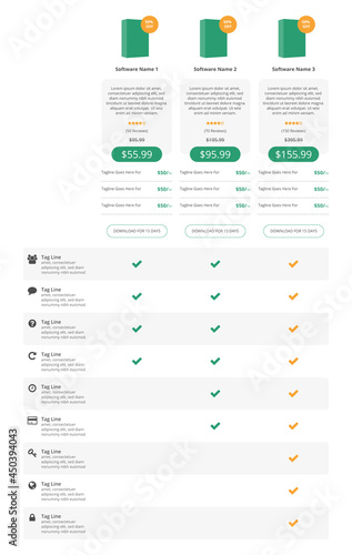 Web Pricing Table and Services
