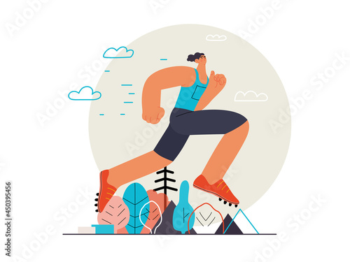 Runners - a man running and exercising outside