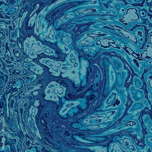 Abstract Blue marble ink background texture