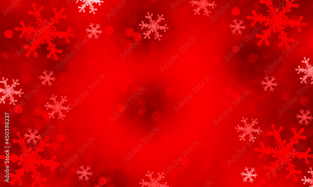Abstract winter red background with snow flakes. Abstract winter red background with snow flakes.