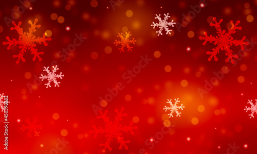 Red christmas background with snowflakes.