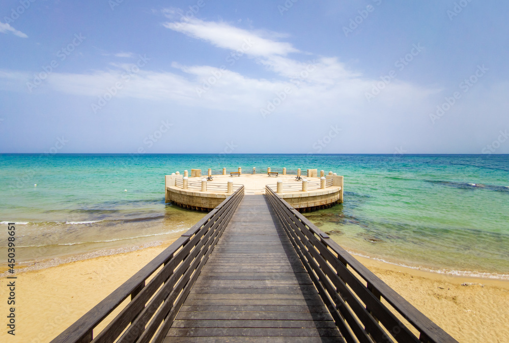 Avola (Sicilia, Italy) - A little marine city with awesome golden beach, in province of Syracuse, island of Sicily. Here a view during the summer.