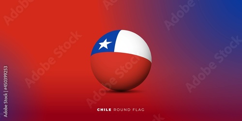 Chile Round flag vector illustration