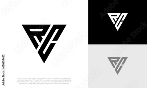Initials RC logo design. Initial Letter Logo. Innovative high tech logo template.