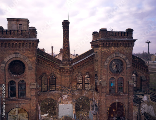 Old abandoned industrial factory Krayan in Odessa, Ukraine. photo