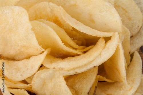 Photo Very Close-up Of Tasty Potato Chips