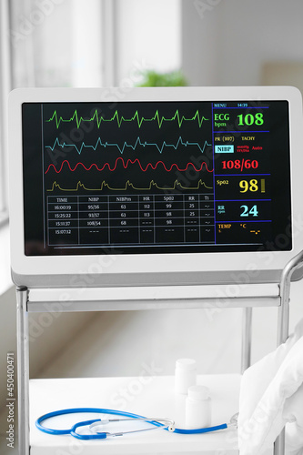 Heart rate monitor on table...