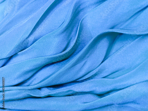 Abstract blue silk cloth background