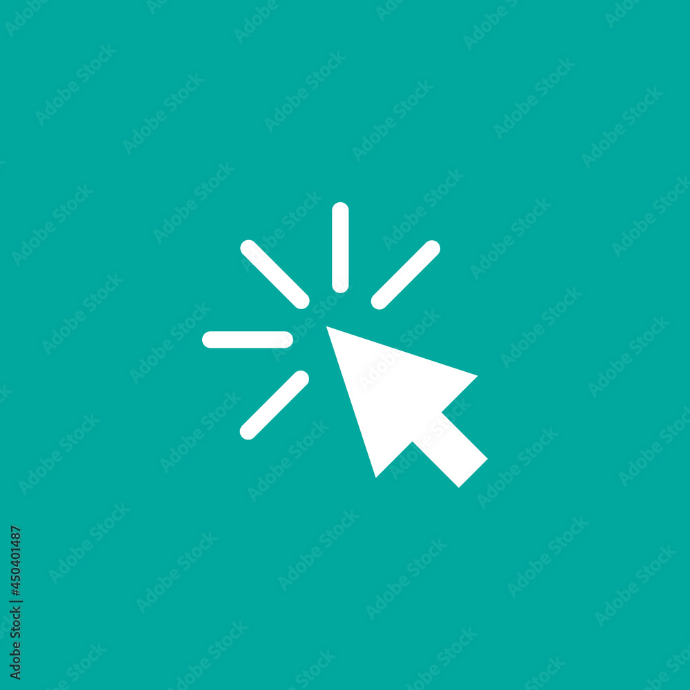 Cursor. Click or push the button pictogram. tap button. isolated on blue. Flat cursor icon. Cursor. Click or push the button pictogram. tap button. isolated on blue. Flat cursor icon.