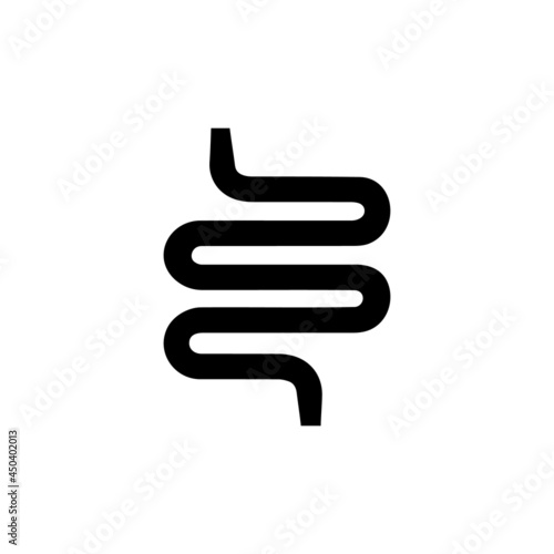 Small intestine vector flat sign icon.