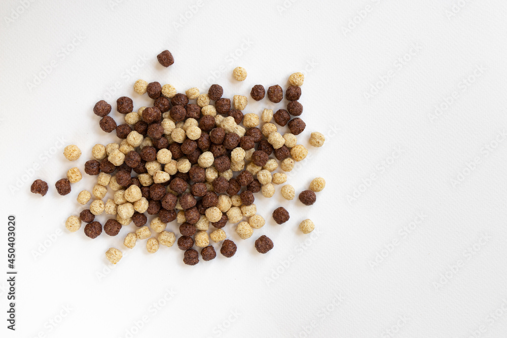 cereal balls isolated on white background, healthy breakfast concept cereal balls isolated on white background, healthy breakfast concept