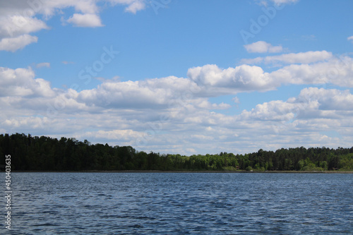 Blue Minnesota Lake with Cloudy Sky