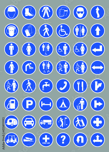 A Selection of directional and informational, scalable signage.