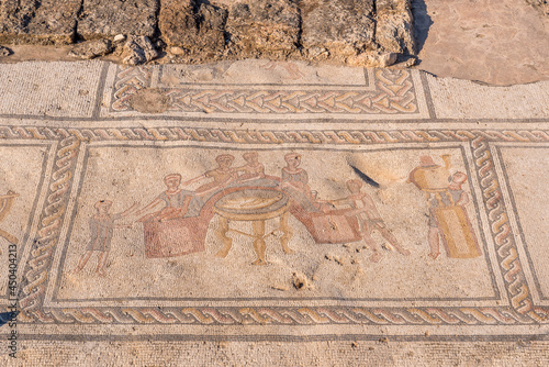 Mosaics of the Orpheus House at Tzipori National Park in Israel 
