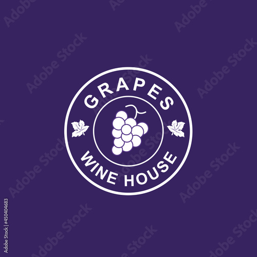 Grapes wine house monogram logo.
Wine House Logo. Wine logo concept. 