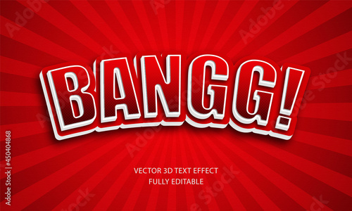3D text effect design in vector with the word bang which is fully editable